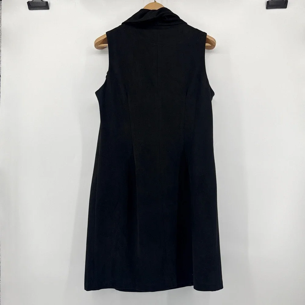 J. McLaughlin Camino Faux Suede Sheath Black Sleeveless Cowl Neck Dress‎ XL - Picture 4 of 9